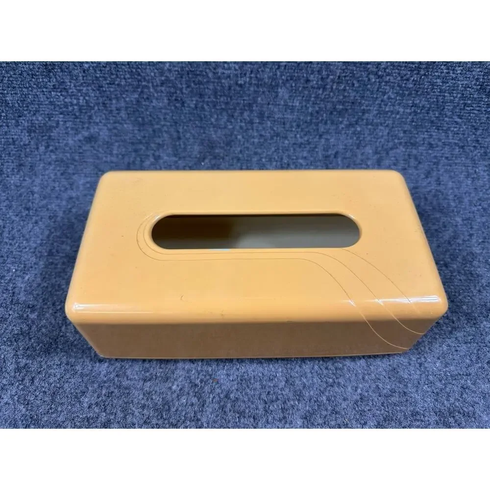 Plastic Tissue Box Cover Beige Rectangular Used Cleaning Required